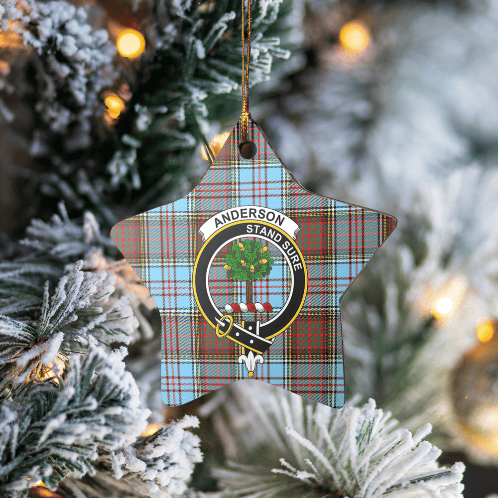 Clan Anderson Ancient Tartan Crest Star Ceramic Ornament ED42 Anderson Ancient Tartan Tartan Christmas