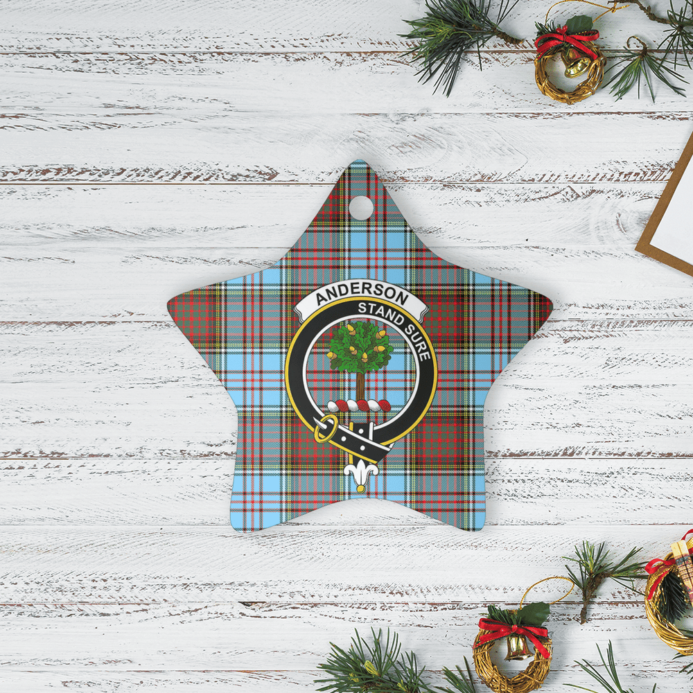 Clan Anderson Ancient Tartan Crest Star Ceramic Ornament ED42 Anderson Ancient Tartan Tartan Christmas