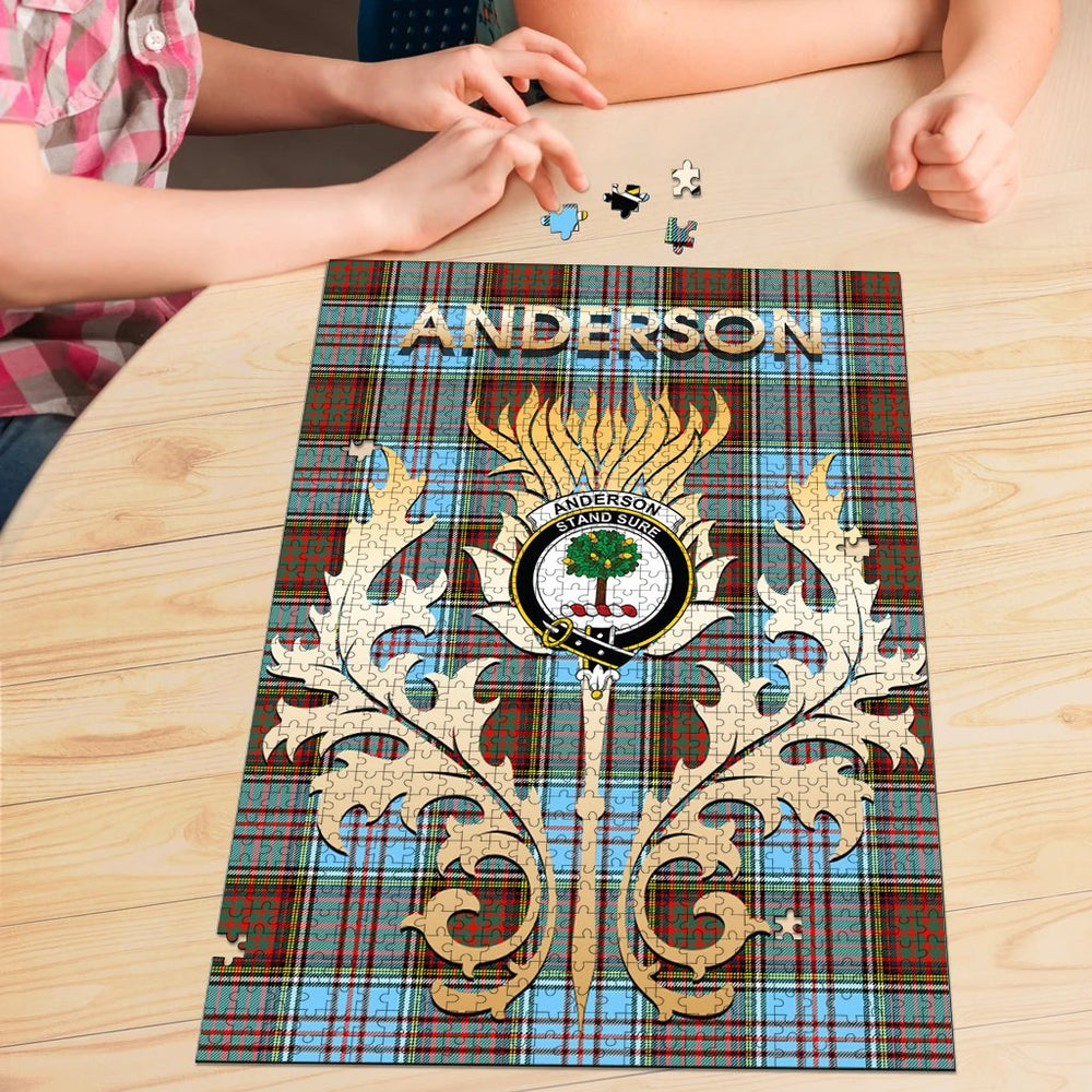 Clan Anderson Ancient Tartan  Crest Thistle Jigsaw Puzzles Gift For Family DQ83 Clan Anderson Tartan Today