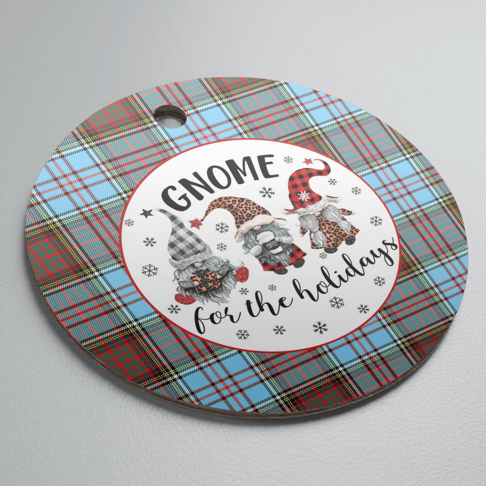 Clan Anderson Ancient Tartan Gnome Round Ceramic Ornament VT72 Anderson Ancient Tartan Tartan Christmas
