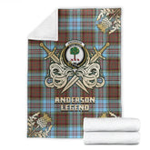 Clan Anderson Ancient Tartan Gold Courage Symbol Blanket RO39 Clan Anderson Tartan Today
