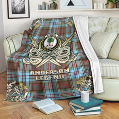 Clan Anderson Ancient Tartan Gold Courage Symbol Blanket RO39 Clan Anderson Tartan Today