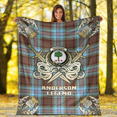 Clan Anderson Ancient Tartan Gold Courage Symbol Blanket RO39 Clan Anderson Tartan Today
