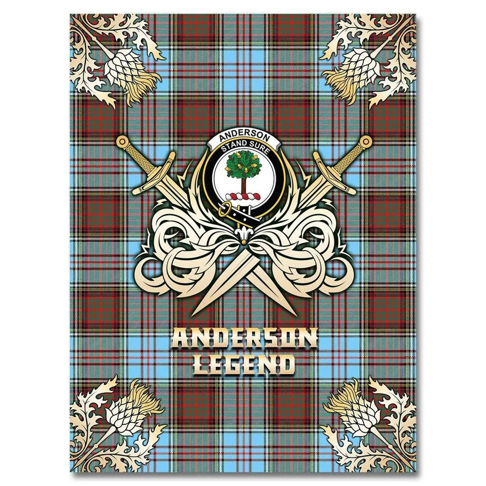 Clan Anderson Ancient Tartan Gold Courage Symbol Blanket RO39 Clan Anderson Tartan Today