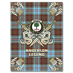 Clan Anderson Ancient Tartan Gold Courage Symbol Blanket RO39 Clan Anderson Tartan Today