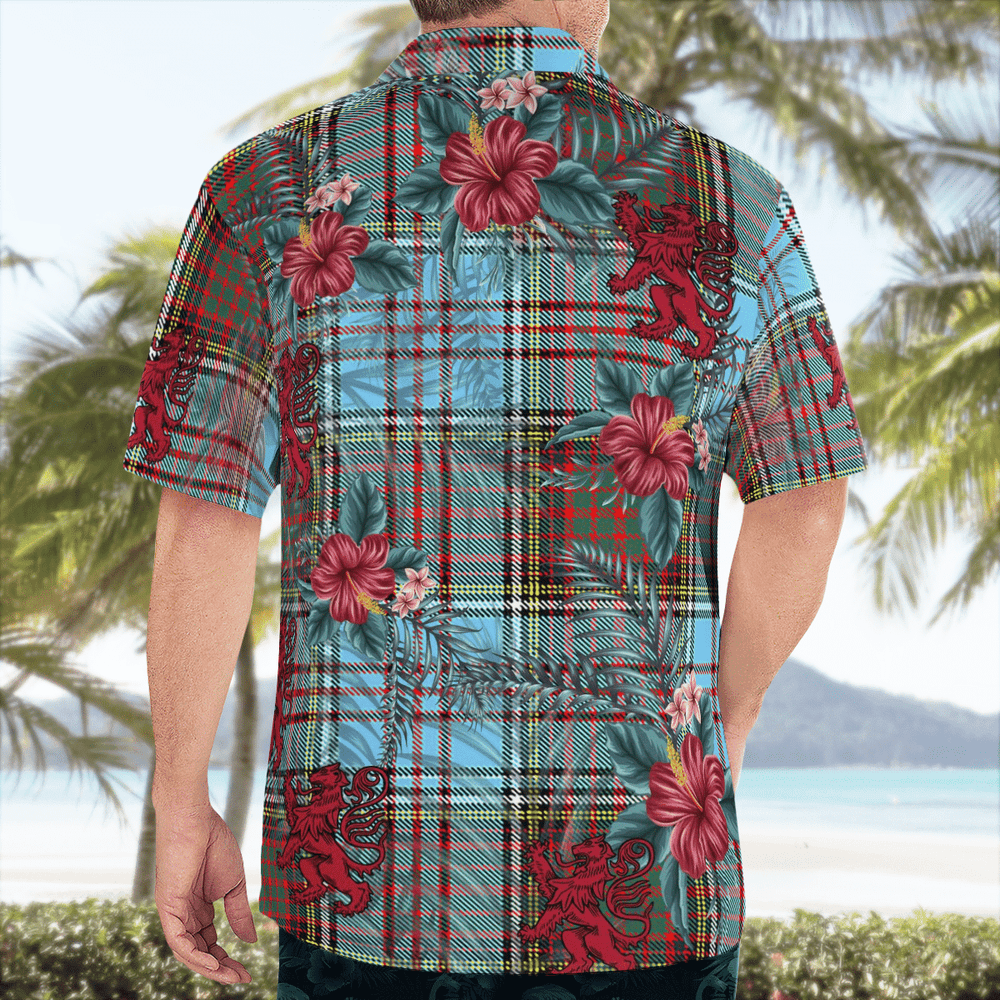 Clan Anderson Ancient Tartan Scottish Lion Hawaiian Shirt JX38 Anderson Ancient Tartan Tartan Hawaii Shirt
