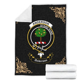 Clan Anderson Crest Tartan Premium Blanket Black KV18 Clan Anderson Tartan Today