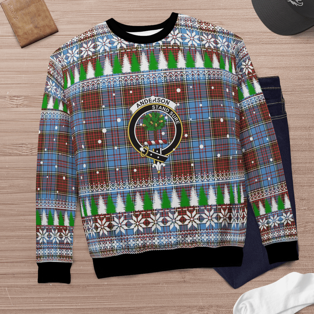 Clan Anderson Modern Crest Tartan Christmas Ugly Sweater LM31 Anderson Modern Crest Tartan Tartan Ugly Sweater