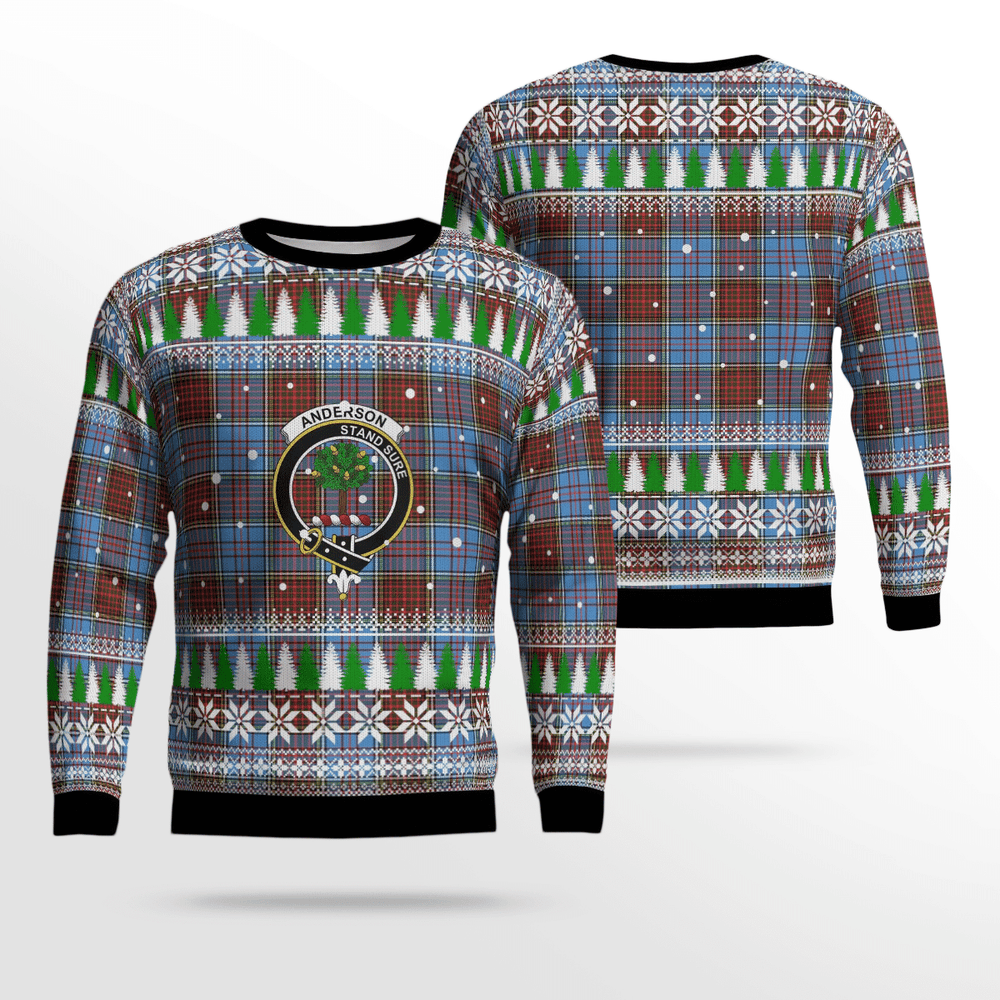 Clan Anderson Modern Crest Tartan Christmas Ugly Sweater LM31 Anderson Modern Crest Tartan Tartan Ugly Sweater