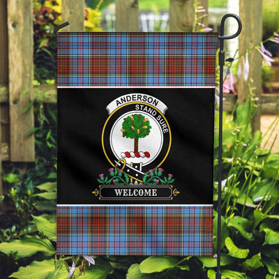 Clan Anderson Modern Tartan Crest Garden Flag - Welcome TU79