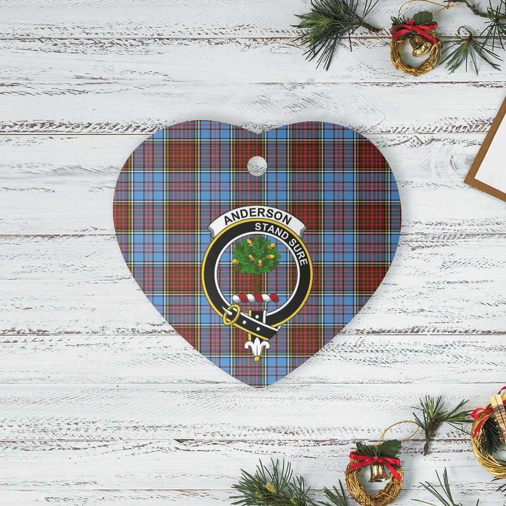 Clan Anderson Modern Tartan Crest Heart Ceramic Ornament EM30 Anderson Modern Tartan Tartan Christmas