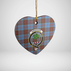 Clan Anderson Modern Tartan Crest Heart Ceramic Ornament EM30 Anderson Modern Tartan Tartan Christmas