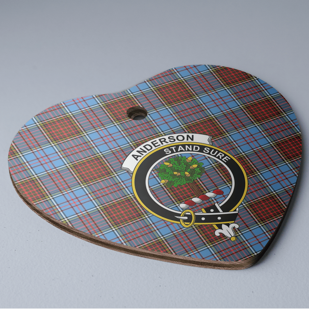 Clan Anderson Modern Tartan Crest Heart Ceramic Ornament EM30 Anderson Modern Tartan Tartan Christmas