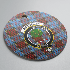 Clan Anderson Modern Tartan Crest Round Ceramic Ornament OA42 Anderson Modern Tartan Tartan Christmas