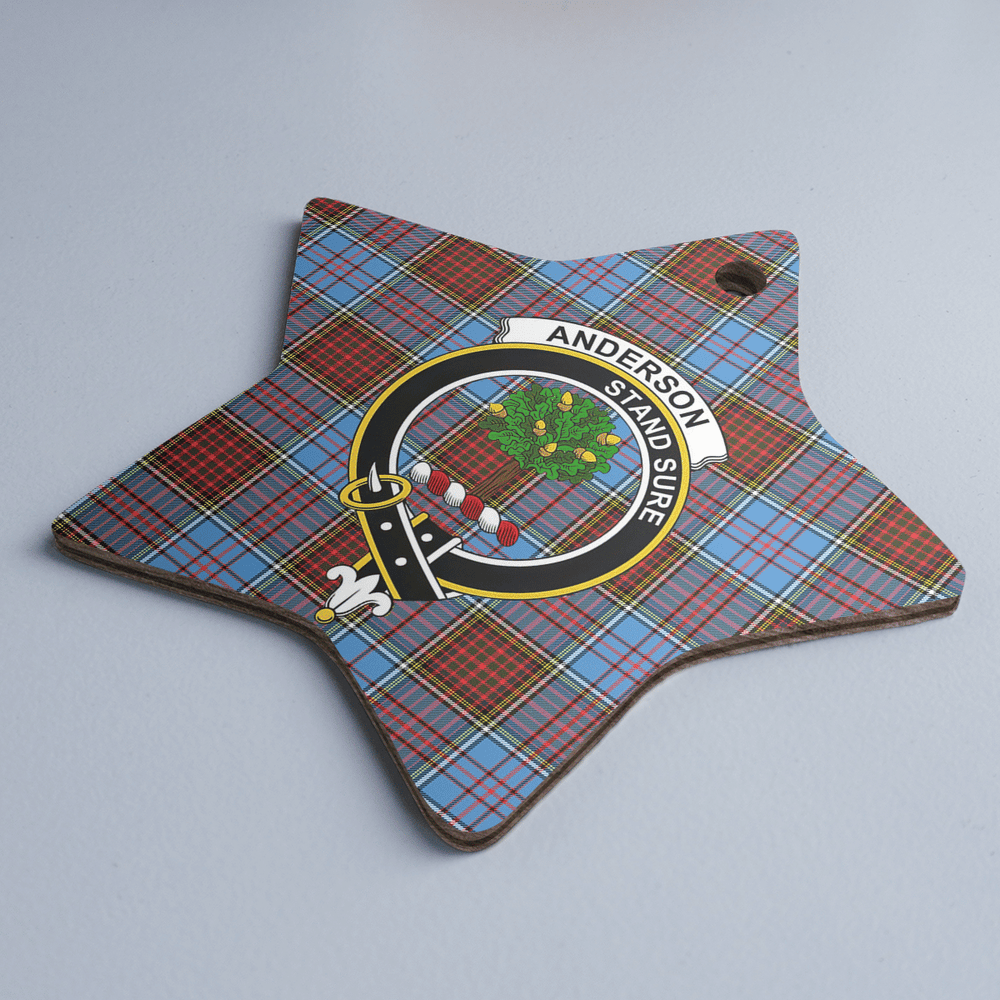 Clan Anderson Modern Tartan Crest Star Ceramic Ornament KE25 Anderson Modern Tartan Tartan Christmas