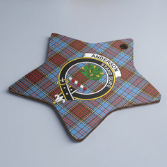 Clan Anderson Modern Tartan Crest Star Ceramic Ornament KE25 Anderson Modern Tartan Tartan Christmas