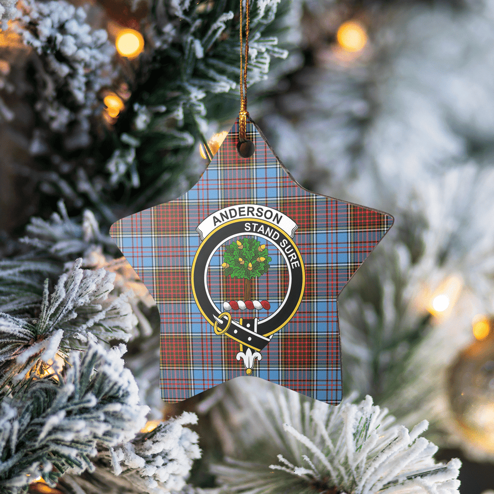 Clan Anderson Modern Tartan Crest Star Ceramic Ornament KE25 Anderson Modern Tartan Tartan Christmas