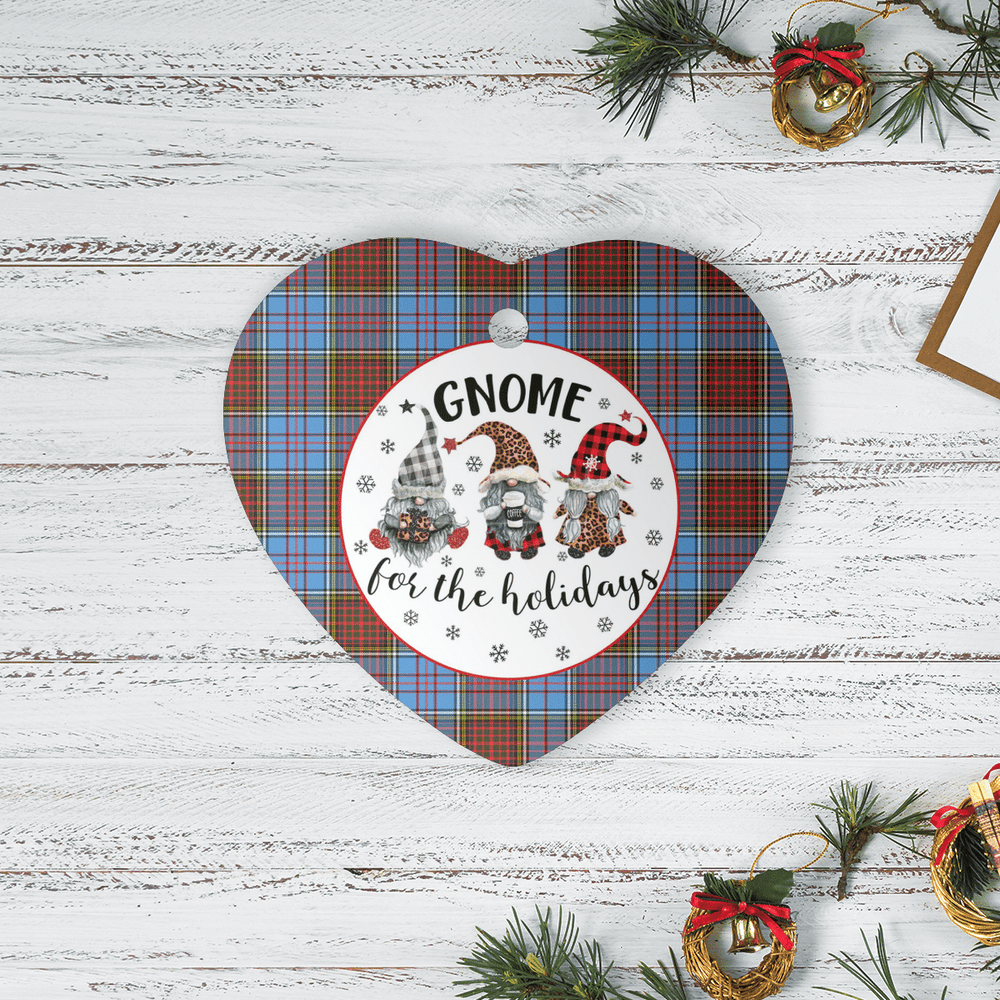 Clan Anderson Modern Tartan Gnome Heart Ceramic Ornament VM54 Anderson Modern Tartan Gnome Tartan Christmas