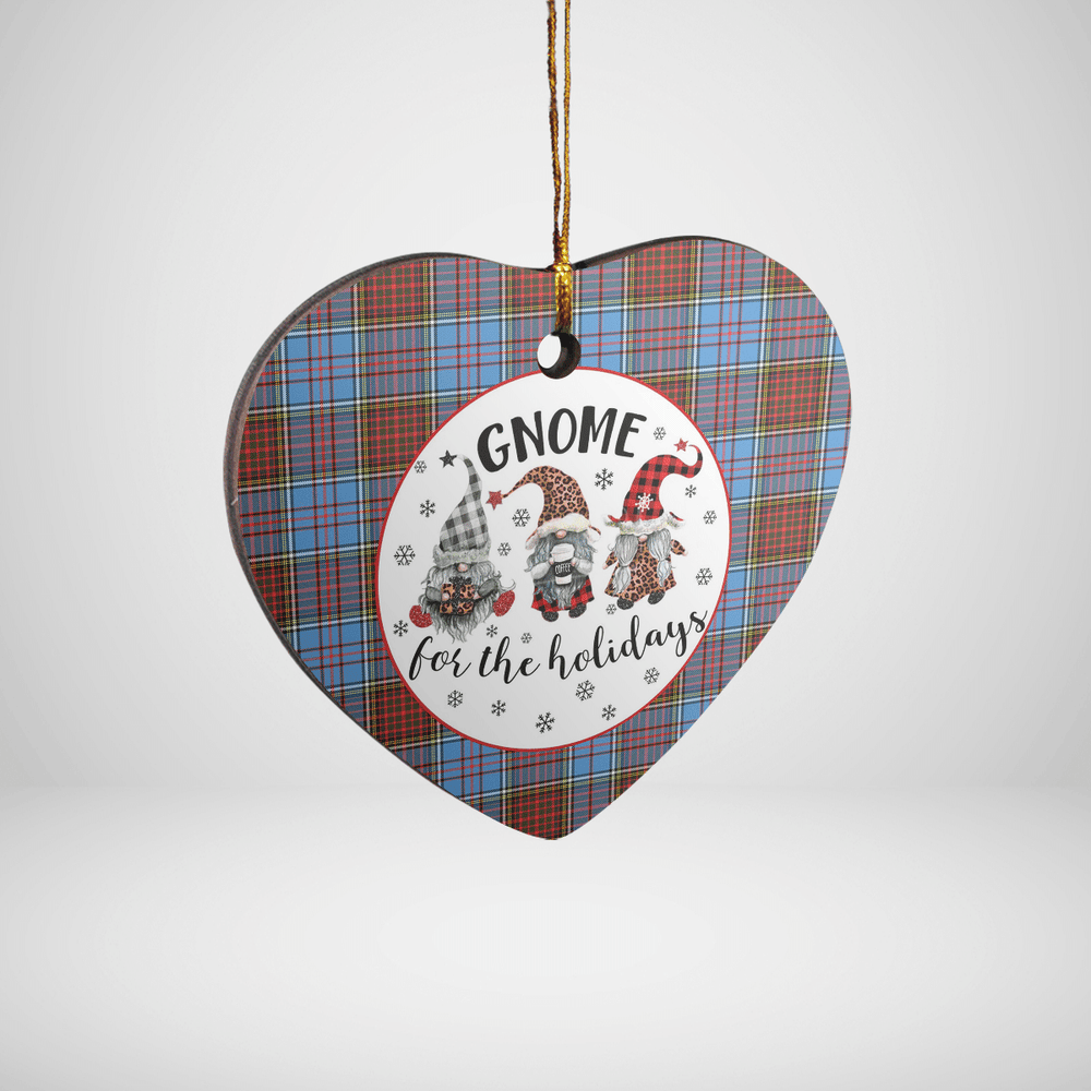 Clan Anderson Modern Tartan Gnome Heart Ceramic Ornament VM54 Anderson Modern Tartan Gnome Tartan Christmas