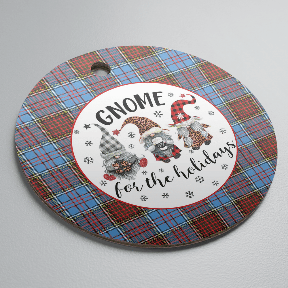 Clan Anderson Modern Tartan Gnome Round Ceramic Ornament ZT95 Anderson Modern Tartan Tartan Christmas