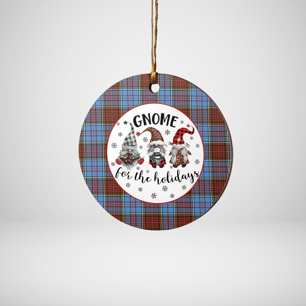 Clan Anderson Modern Tartan Gnome Round Ceramic Ornament ZT95 Anderson Modern Tartan Tartan Christmas