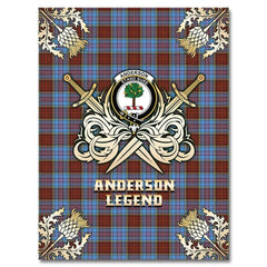 Clan Anderson Modern Tartan Gold Courage Symbol Blanket QQ58 Clan Anderson Tartan Today