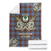 Clan Anderson Modern Tartan Gold Courage Symbol Blanket QQ58 Clan Anderson Tartan Today