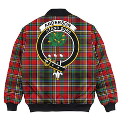 Clan Anderson of Arbrake Tartan Crest Bomber Jacket MW91 Anderson of Arbrake Tartan Tartan Bomber Jacket