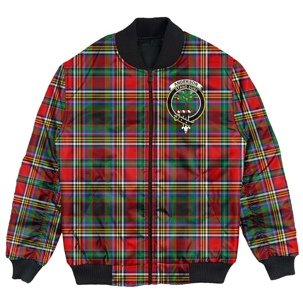 Clan Anderson of Arbrake Tartan Crest Bomber Jacket MW91 Anderson of Arbrake Tartan Tartan Bomber Jacket