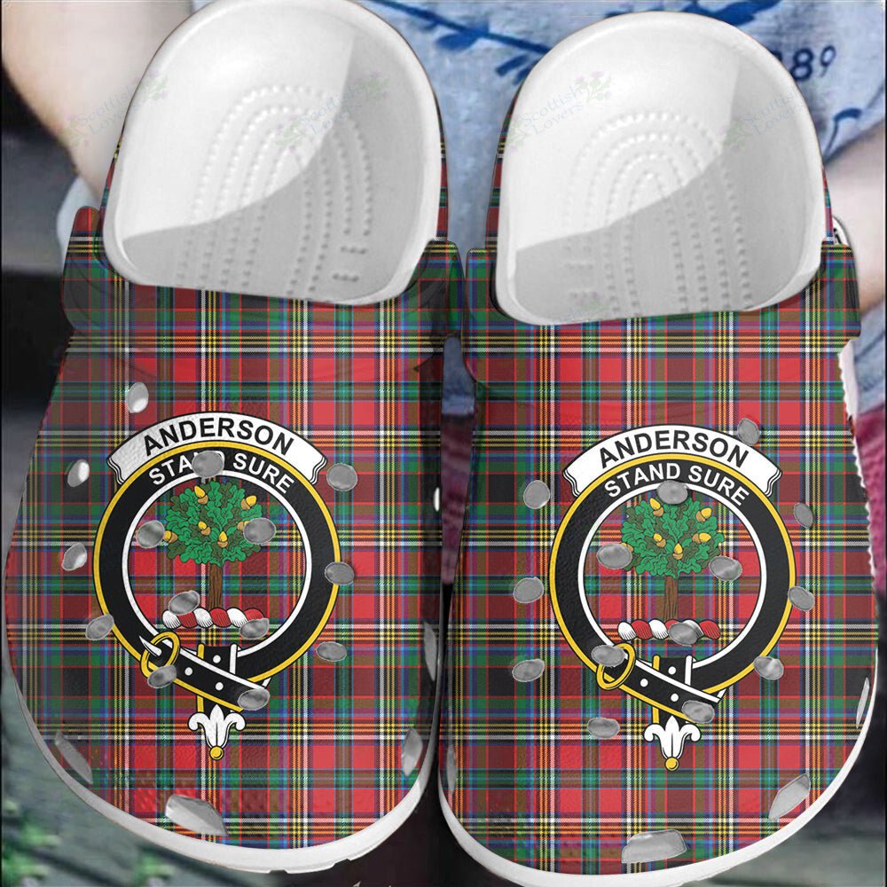 Clan Anderson of Arbrake Tartan Crest Clogs Classic FH59 Anderson of Arbrake Tartan Tartan Today