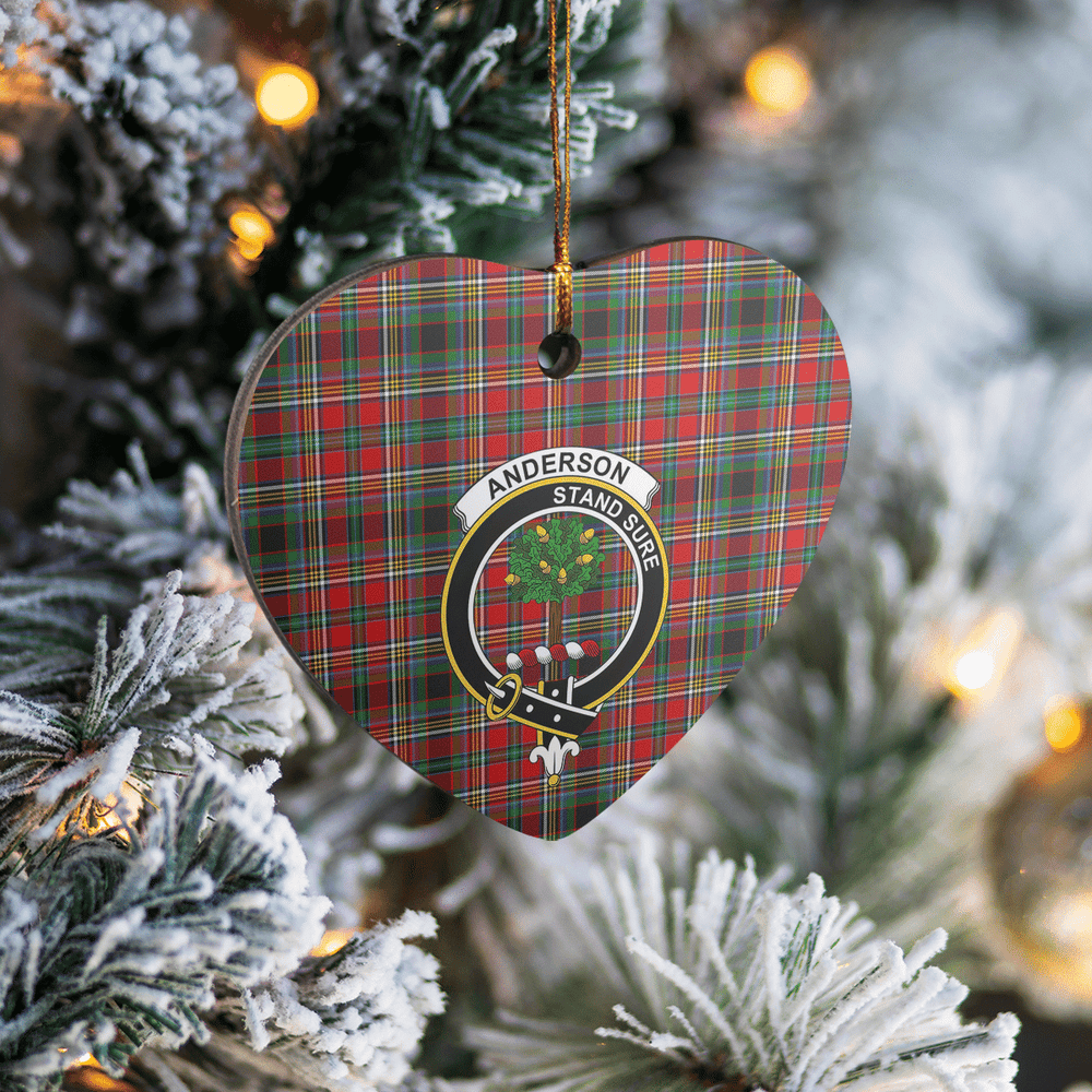 Clan Anderson of Arbrake Tartan Crest Heart Ceramic Ornament HM99 Anderson of Arbrake Tartan Tartan Christmas