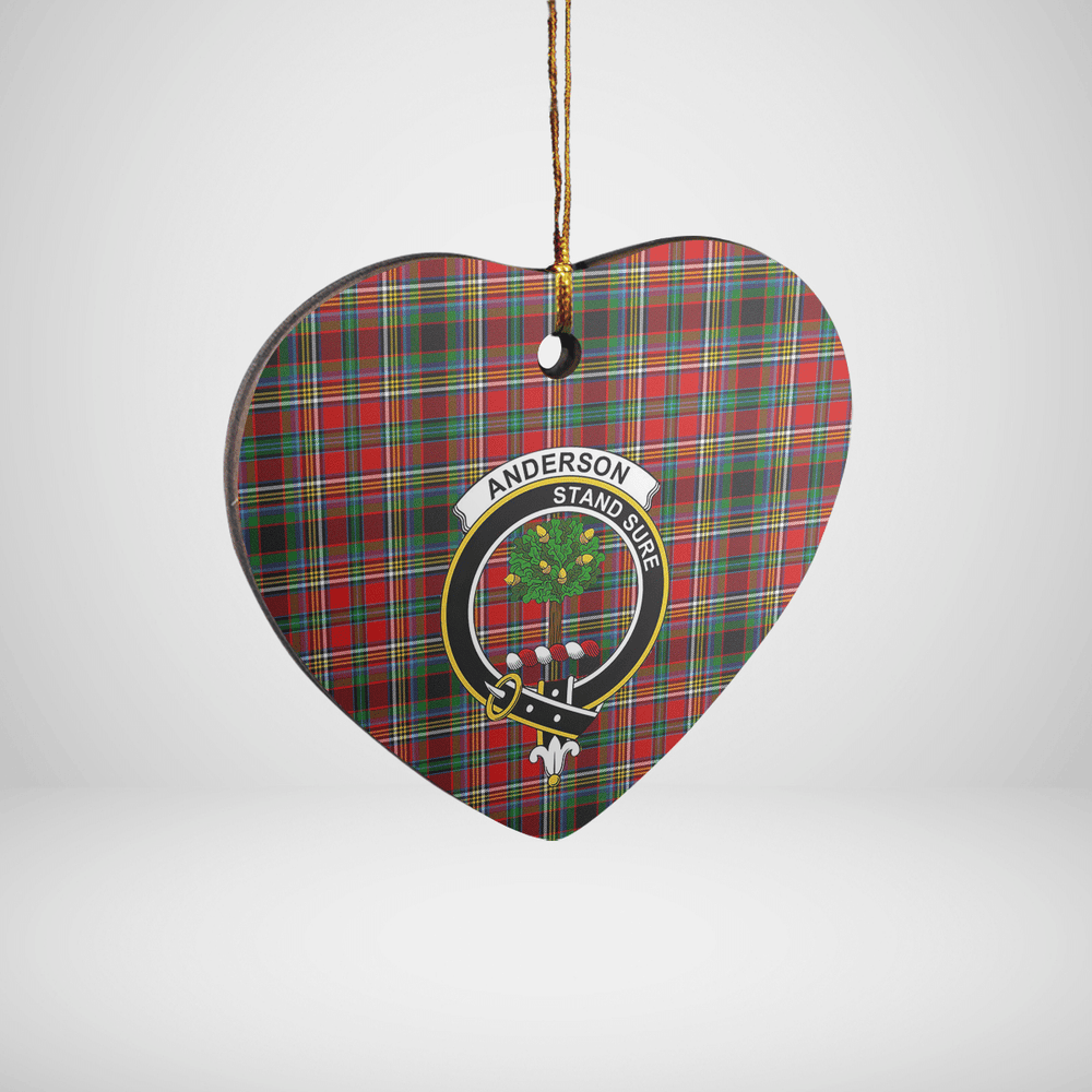 Clan Anderson of Arbrake Tartan Crest Heart Ceramic Ornament HM99 Anderson of Arbrake Tartan Tartan Christmas