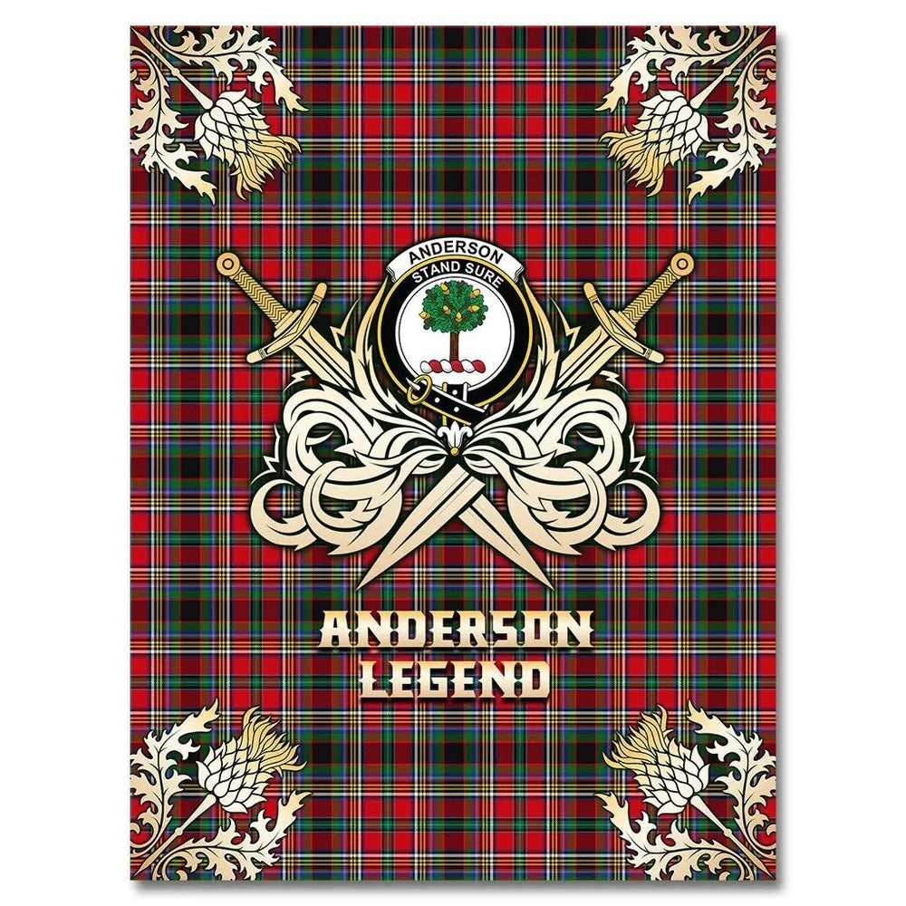 Clan Anderson of Arbrake Tartan Gold Courage Symbol Blanket NH65 Clan Anderson Tartan Today