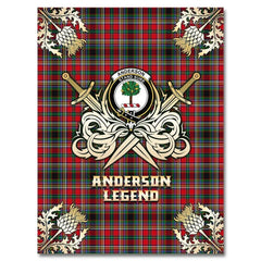 Clan Anderson of Arbrake Tartan Gold Courage Symbol Blanket NH65 Clan Anderson Tartan Today