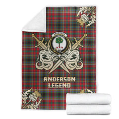 Clan Anderson of Arbrake Tartan Gold Courage Symbol Blanket NH65 Clan Anderson Tartan Today