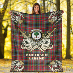 Clan Anderson of Arbrake Tartan Gold Courage Symbol Blanket NH65 Clan Anderson Tartan Today