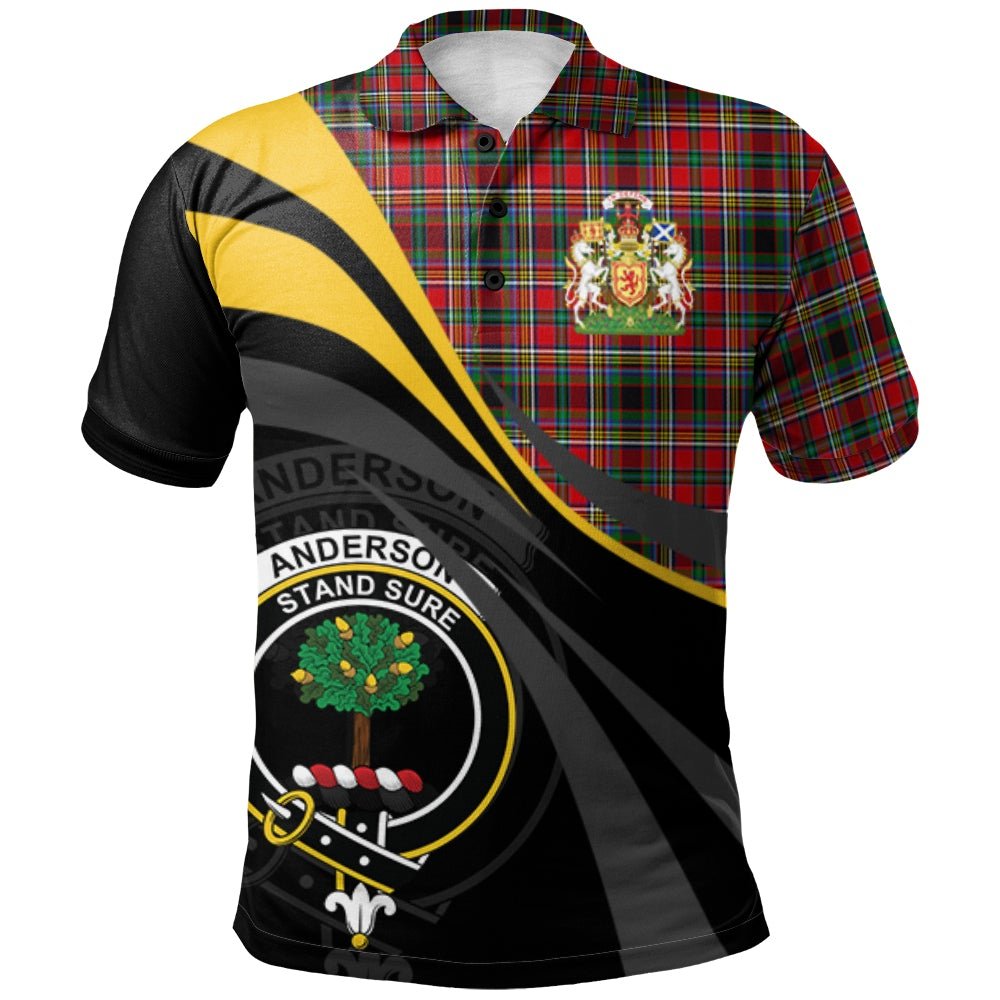 Clan Anderson of Arbrake Tartan Polo Shirt - Royal Coat Of Arms Style VJ25 Anderson of Arbrake Tartan Tartan Polo