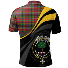 Clan Anderson of Arbrake Tartan Polo Shirt - Royal Coat Of Arms Style VJ25 Anderson of Arbrake Tartan Tartan Polo