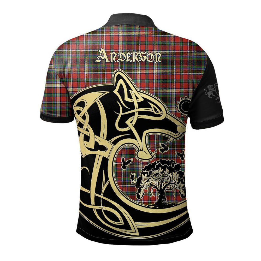 Clan Anderson of Arbrake Tartan Polo Shirt Viking Wolf AW26 Anderson of Arbrake Tartan Tartan Polo