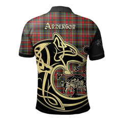 Clan Anderson of Arbrake Tartan Polo Shirt Viking Wolf AW26 Anderson of Arbrake Tartan Tartan Polo