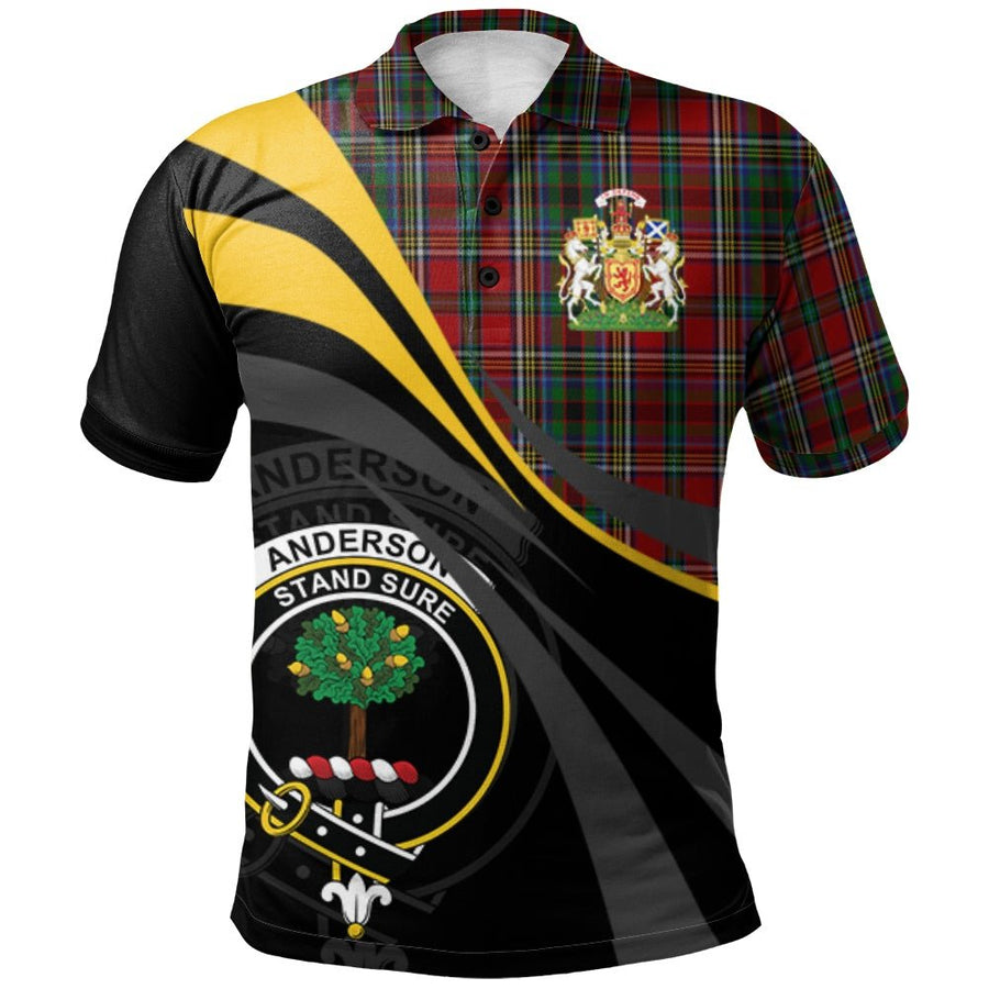 Clan Anderson of Ardbrake Tartan Polo Shirt - Royal Coat Of Arms Style RB34 Anderson of Ardbrake Tartan Tartan Polo