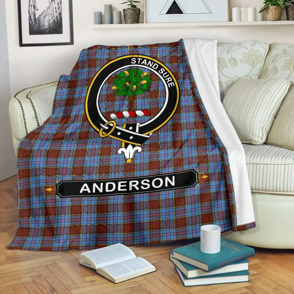 Clan Anderson Tartan Crest Blanket 3 Sizes SX16 Clan Anderson Tartan Today