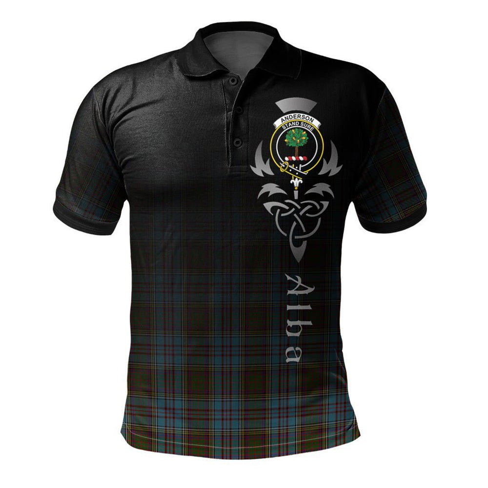Clan Anderson Tartan Polo Shirt - Alba Celtic Style UR12 Anderson Tartan Tartan Polo