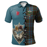 Clan Anderson Tartan Polo Shirt - Lion Rampant And Celtic Thistle Style FR30 Anderson Tartan Tartan Polo