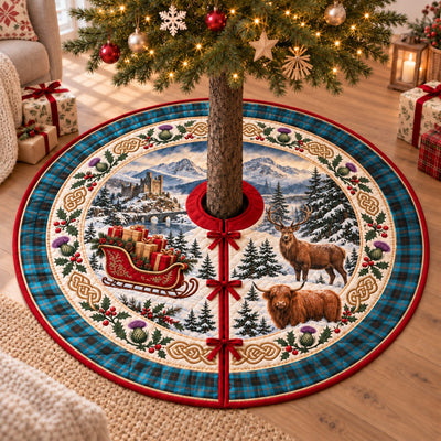 Clan Angus Ancient Tartan Highland Christmas Tree Skirt