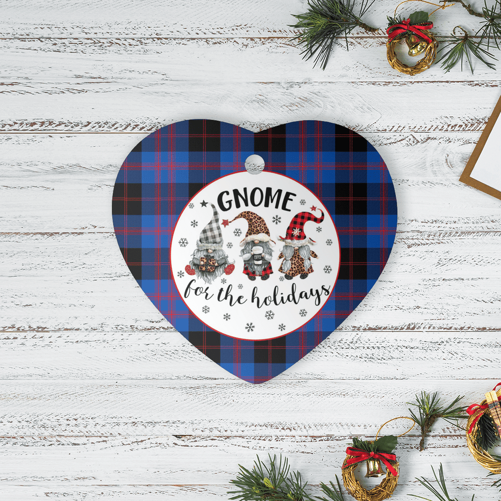 Clan Angus Modern Tartan Gnome Heart Ceramic Ornament AC71 Angus Modern Tartan Gnome Tartan Christmas