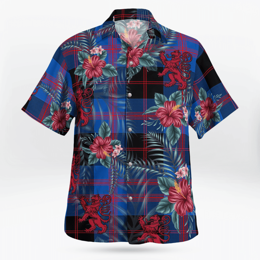 Clan Angus Modern Tartan Scottish Lion Hawaiian Shirt RN30 Angus Modern Tartan Tartan Hawaii Shirt