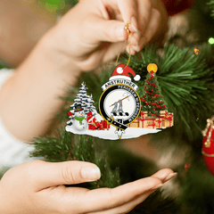 Clan Anstruther Crest Tartan Acrylic Christmas Ornament MF81 Anstruther Tartan Tartan Christmas