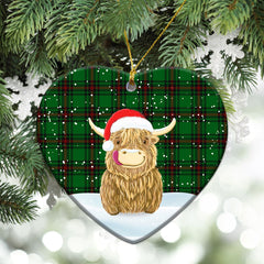 Clan Anstruther Tartan Christmas Ceramic Ornament Highland Cows Style ZL17 Anstruther Tartan Tartan Ornament