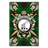 Clan Anstruther Tartan Crest Black Garden Flag - Gold Thistle UR51 Clan Anstruther Tartan Today